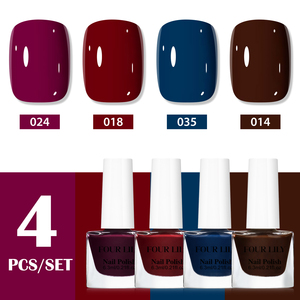 Kit de Esmalte de Uñas FOUR LILY Multicolor para Otoño Invierno, Color Vino Blanco, Material de Resina, Lámpara LED, Estilo Francés, <span class=keywords><strong>Manicura</strong></span> <span class=keywords><strong>Francesa</strong></span> - Product Image 5