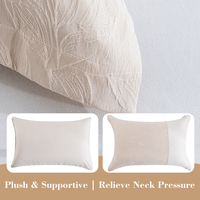 Parure de lit 4 pièces de haute qualité 100 % polyester 120 g/m² pour jacquard imprimé feuilles, patchwork uni, certifiée OEKO-TEX, toutes saisons