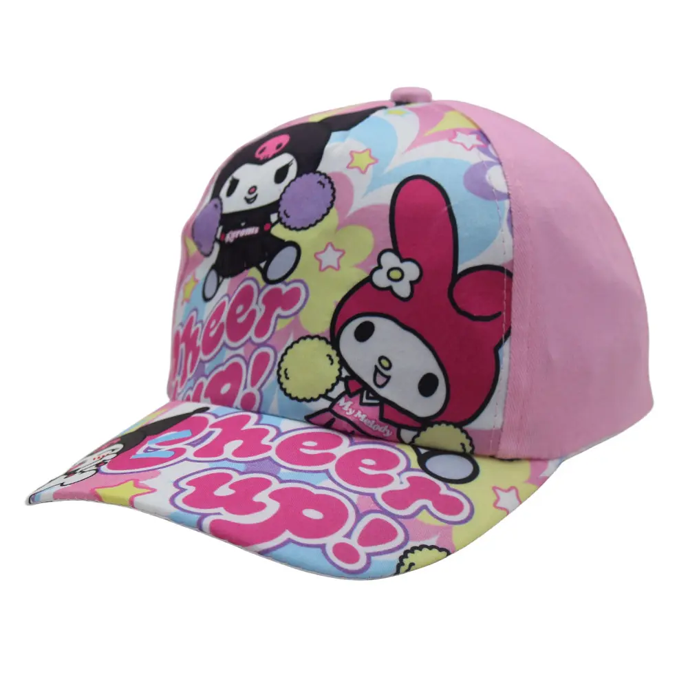10 รูปแบบ Sanrio หมวกเบสบอลเด็ก Kuromi หมวกพิมพ์เต็ม Melody Snapback หมวกสําหรับเด็ก