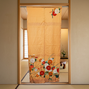 Nice Class Prestigious Quality One-of-a-Kind RAPYUTA Japanese Noren Upcycle Kimono Fabric Floral Pattern Handmade Full <b>Curtain</b> - Product Image 3
