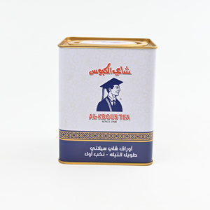 Lata de Té Metálica Cuadrada con Borde Dorado Personalizado, Tapa Redonda Interior, Impresión Bilingüe, hasta 9 onzas, para Envasado de Té Negro de Ceilán, Sri Lanka - Product Image 4