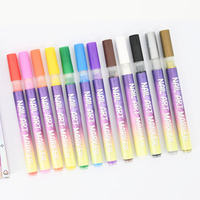 Stylo de peinture à ongles imperméable 12 couleurs, stylo de décoration d'art d'ongles 0,5 mm