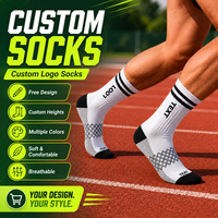 Chaussettes de sport personnalisées avec logo jacquard, chaussettes de sport athlétiques pour hommes, chaussettes de course respirantes en mesh