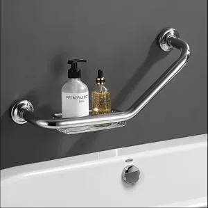 Accessorio da bagno con porta sapone in acciaio inox satinato vasca da bagno corrimano doccia barra di sicurezza per bagno anziani