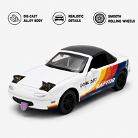 Voiture de sport MX-5 en métal moulé sous pression, modèle réduit OEM YZMODEL à l'échelle 1/36, cabriolet à rétrofriction avec phares escamotables, certifiée CE, cadeau pour enfants