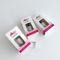 Boîte à fenêtre pour flacon cosmétique en papier recyclé holographique personnalisé |   Logo imprimé, découpe, revêtement UV, lamination mate, compatible avec 3 ml/10 ml