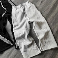 Pantalon de jogging rayé personnalisé, pantalon de survêtement empilé pour homme, pantalon de jogging ample à jambe large évasée pour femme