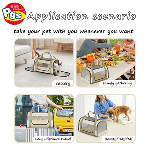 กระเป๋า PETBY02อัจฉริยะแบบพับได้พกพาสะดวกสำหรับใส่สุนัขแมวระบายอากาศได้ดีกระเป๋าใส่สัตว์เลี้ยงแบบนุ่มพกพา - Product Image 4