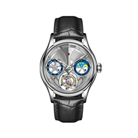 Jam Tangan Mekanik Tourbillon Multifungsi Pria Desain Baru OEM/ODM Hak Cipta, Dual Time/Fase Bulan, Bercahaya, Tahan Air