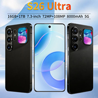 Smartphone S26 Ultra 5G Android 16 Écran LCD 7,3 pouces 16 Go de RAM 1 To de stockage Triple appareil photo 108 MP Batterie supérieure à 8000 mAh Double SIM