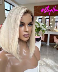 Parrucche in <span class=keywords><strong>Capelli</strong></span> Umani Vergini con <span class=keywords><strong>Colore</strong></span> Ombré Platino <span class=keywords><strong>Cenere</strong></span>, Radici Scure, HD 13X4 Senza Colla, Lunghezza 8-14 Pollici - Product Image 2