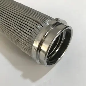 Customized 304 316 316I Ss 50 100 150 Micron Stainless Steel Pleated Filter Element For Gas Filtration