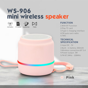 Altavoz Bluetooth Portátil Wster de 46x46x44 mm con Correa, Batería Recargable, Función de Radio, para Uso en Exteriores - Product Image 5