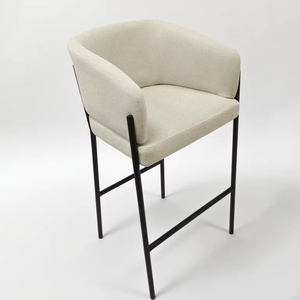ST-8891 Tabourets <span class=keywords><strong>de</strong></span> <span class=keywords><strong>bar</strong></span> pivotants modernes en tissu blanc, nouvelle tendance, mobilier <span class=keywords><strong>de</strong></span> luxe pour cuisine, salle à manger et hôtel - Product Image 4
