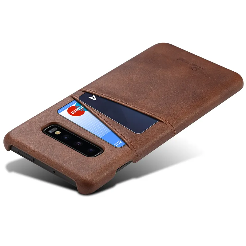 Card Slot Pocket Shockproof Back Cover Pu Leather Case Voor Samsung S10 Plus S10E S9 S8 S20 S21 Ultra Note 20 10 9 8