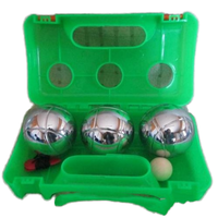 Vente chaude 72mm En Acier Inoxydable 3pcs Boules De Patanque Sports De Plein Air Enfant Jeu Boîte En Plastique Personnalisée Emballage Divertissement Sportif