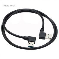 Cable USB 3.0 de Doble Ángulo Recto de 90 Grados, Macho a Macho, de Alta Velocidad para Sincronización de Datos y Carga Rápida para Computadora y Automóvil