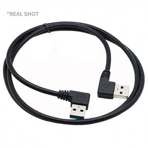 Câble USB 3.<span class=keywords><strong>0</strong></span> mâle-mâle coudé à double angle droit de 90 degrés, haute vitesse de synchronisation des données et charge rapide pour ordinateur et voiture - Product Image 4