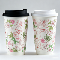 Gobelets à thé au lait et à café écologiques à double paroi, résistants aux boissons chaudes et froides, gobelets en papier pour bubble tea de qualité alimentaire avec couvercles