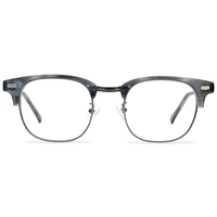 Monture de lunettes optiques carrées en acétate de marque de luxe pour hommes, monture demi-cerclée transparente vintage, monture de lunettes de vue Yuke