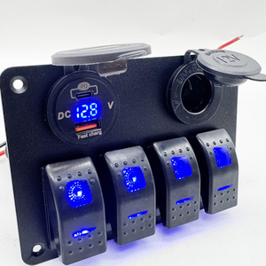 Interruptor basculante de luz LED rojo/azul impermeable de 12V 20A / 24V 10A estilo Carling para coche, motocicleta, barco, remolque - Product Image 1