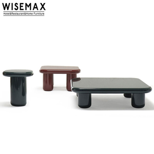WISEMAX mobili Nordic Hotel di lusso Lobby <span class=keywords><strong>divano</strong></span> <span class=keywords><strong>tavolino</strong></span> lucido pittura in legno quadrato caffè tavolini da tè <span class=keywords><strong>per</strong></span> soggiorno - Product Image 3