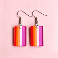 Rechthoekige acryloorbellen Regenboog LGBT Gay Pride Geometrisch Eenvoudig Veelkleurig Lente- en zomermode Trendy feestcadeau