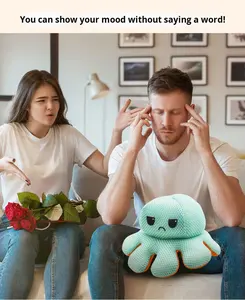 Peluche di Polpo con Doppia Espressione - Morbido <span class=keywords><strong>Animale</strong></span> di Peluche Reversibile per Regali e Gioco - Product Image 6