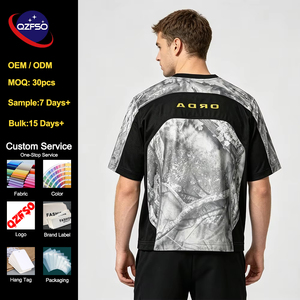 QZFSO Custom Gorpcore Hunting Aesthetic Real Tree Leaf Camo Raglan Sleeve Camouflage Shirt Breathable Mesh Panel Crewneck Jersey - Product Image 2
