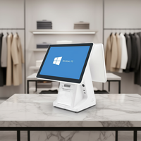 Système de caisse enregistreuse tactile à double écran POS, tablette PC Windows 10/11, 15,6 pouces, Wi-Fi 6, Intel/i5/i7, stockage 256 Go, 1 an
