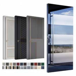 Porte d'entrée extérieure moderne de luxe au design italien, en acier inoxydable, sécurisée, avec verre pivotant, en bois, pour l'entrée principale de la maison - Product Image 5