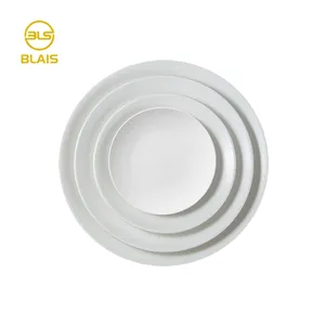 6 "8" 10.5 "12" ensemble de vaisselle à plateau blanc mat, vaisselle en grès céramique Noric pour la restauration de mariage