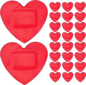 Vendajes Adhesivos <span class=keywords><strong>de</strong></span> PE en Forma <span class=keywords><strong>de</strong></span> <span class=keywords><strong>Corazón</strong></span> <span class=keywords><strong>de</strong></span> Color Rojo, Impermeables y Transpirables, para Vacunas, para Niños - Product Image 1