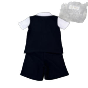 Nouvel ensemble décontracté de luxe pour garçons, coupe ajustée, manches courtes, design estival, vitalité jeune, contrastes audacieux, polyester/coton - Product Image 6