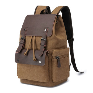 <span class=keywords><strong>Sac</strong></span> <span class=keywords><strong>à</strong></span> <span class=keywords><strong>Dos</strong></span> <span class=keywords><strong>Vintage</strong></span> Café Personnalisable <span class=keywords><strong>Homme</strong></span> Toile Randonnée Cartable pour Hommes - Product Image 1