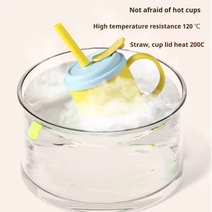 Gourde isotherme en silicone pour enfants et étudiants, avec poignée, anti-chute et anti-fuite, portable, pour eau et lait, au design attrayant - Product Image 3