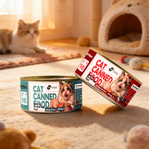 อาหารแมวเปียกเนื้อสัตว์สูง 375 กรัม รสปลาทะเลและเนื้อวัว อาหารกระป๋องพรีเมียมสำหรับสัตว์เลี้ยง รับผลิตแบบ OEM สำหรับการสั่งซื้อจำนวนมาก - Product Image 1