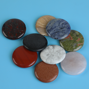 Handmade 30mm Polido Cabochão Plana Esculpida Disco De Pedra De Cristal 3mm Espessura Semi Preciosas Pedras Preciosas Artesanato para Fazer Jóias - Product Image 3