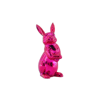 Décorations de lapin en plastique coloré véritable Lapin de Pâques de bureau Cartoon Articles d'ameublement Simple Home Porch Party Decorations