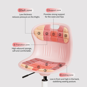 Sedia <span class=keywords><strong>da</strong></span> studio ergonomica e regolabile Tenwin 2802-8-9 rosa, vendita diretta <span class=keywords><strong>per</strong></span> studenti, bambini, scuola, casa e ufficio - Product Image 3