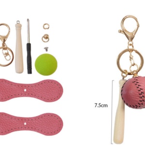 Porte-clés Mini Baseball Sportif Boshiho en Cuir PU, Souvenir Décoratif, Cadeau, Accessoire de Clés, Type Étiquette - Product Image 3