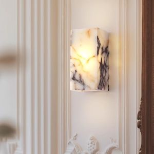 Luxe blanc cuboï<span class=keywords><strong>de</strong></span> pierre naturelle applique murale haut <span class=keywords><strong>de</strong></span> gamme chambre chevet LED applique salon <span class=keywords><strong>salle</strong></span> <span class=keywords><strong>de</strong></span> bain étanche <span class=keywords><strong>luminaire</strong></span> - Product Image 2