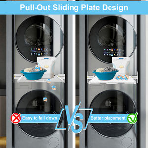 Kit de Apilamiento para Lavadora y Secadora con Estante Extraíble, Plástico Resistente y Ecológico - Product Image 4