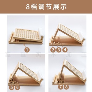 แผ่นรองเท้าไม้เนื้อแข็งแบบเอียง 30x20 ซม. แผ่นรองนวดกันลื่นสำหรับออกกำลังกายขา ใช้ในครัวเรือน - Product Image 4