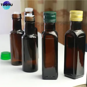 Wholesale coconut olive edible package kitchen square brown glass bottle camellia oil container