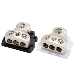 <span class=keywords><strong>3</strong></span>-Wege-Kupfer-Crimpklemmen-Stromverteilungsblock für Car-Audio-Stereo verstärker 0/2/4 AWG-Messgerät kompatibilität - Product Image 6