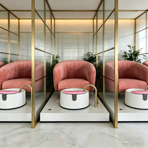 Professional Luxury Pedicure <b>Chair</b> for Nail Salon <b>Vibration</b> Massage Automatic Drainage Pipeless Jet System Wood Material - Product Image 2