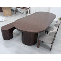 Table de Jeux Multifonctionnelle Moderne en Bois Massif de 1 à 3 m, Différentes Tailles, Table Ronde Extensible pour la Maison et l'Hôtel