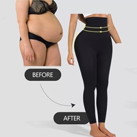 Faja Moldeadora de Cintura Alta para Mujer con Control Abdominal, Compresión Zonal, Efecto Abdomen Plano, Leggings Moldeadores Negros