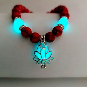 Natural Stone <b>Bracelet</b> Yoga Healing Luminous Glow in the Dark <b>Bracelet</b> Lotus Charm <b>Beads</b> <b>Bracelet</b> for <b>Men</b> Women Prayer Buddhism - Product Image 2